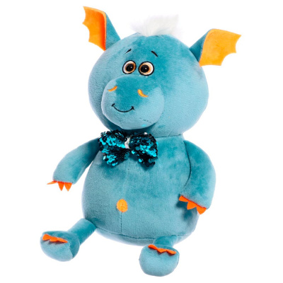 Мягкая игрушка Символ года 2024 Дракон Эль с блестящим бантиком Kult of toys 1